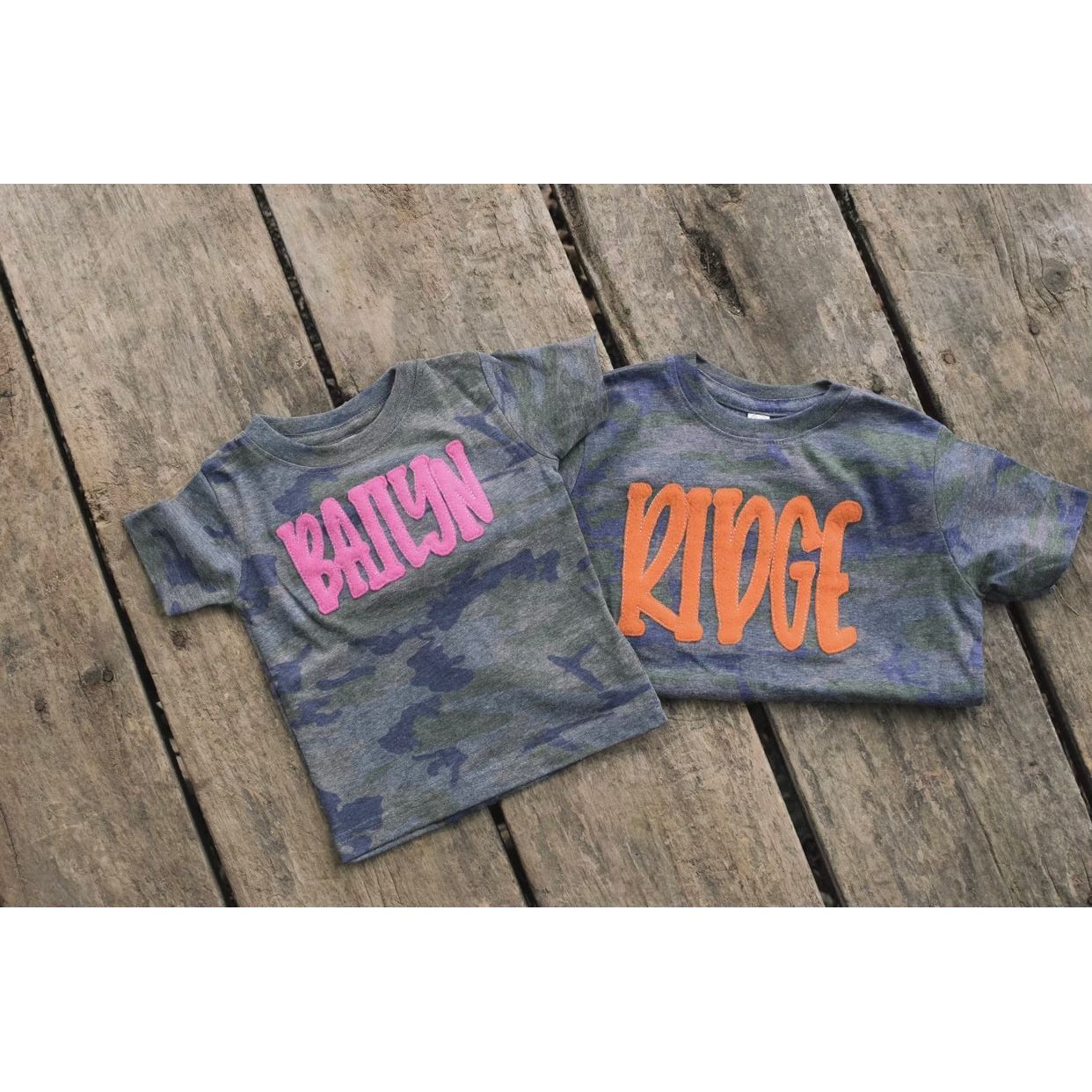 3D applique name tee
