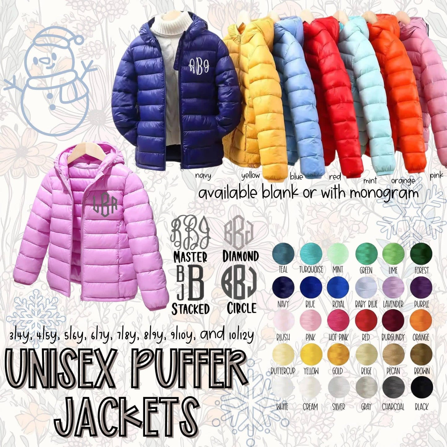 Puffer Jackets - Early October Ship
