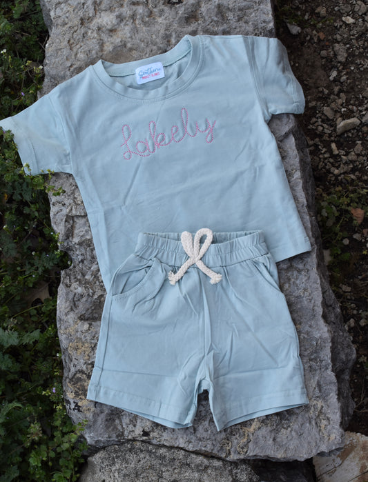 Shirt and Shorts Set name only - Mid May Ship