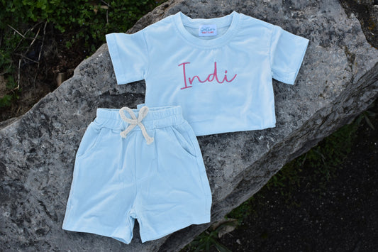 Name Shirt and Shorts Set - mid April ship