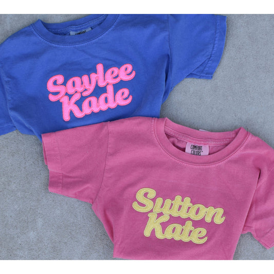 Groovy Glitter Name CC shirt - Late April Ship