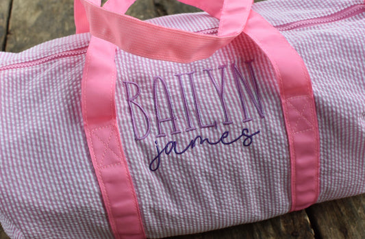 Seersucker Duffle Bag - Early June Ship
